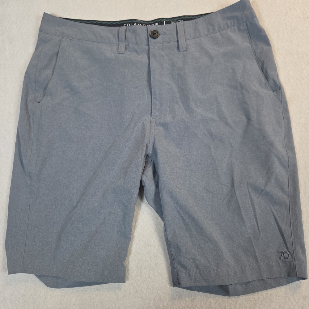 7 Diamonds Momentum Performance Shorts Mens 34 Gray 4-Way Stretch Golf STS-1121